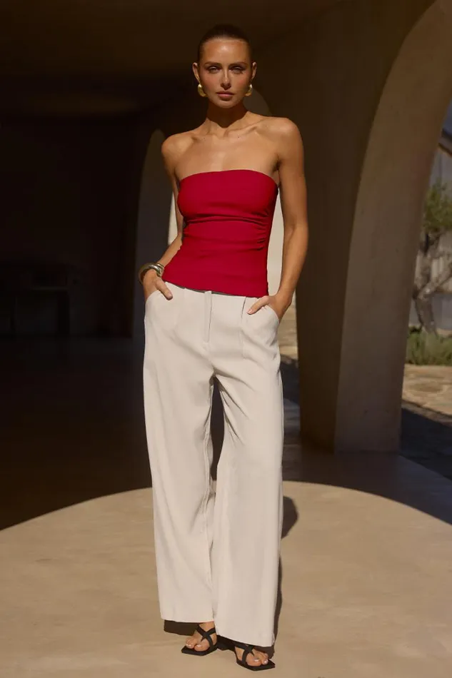 Runaway The Label Basic ASHTON STRAPLESS TOP Cherry Red 8211 Women