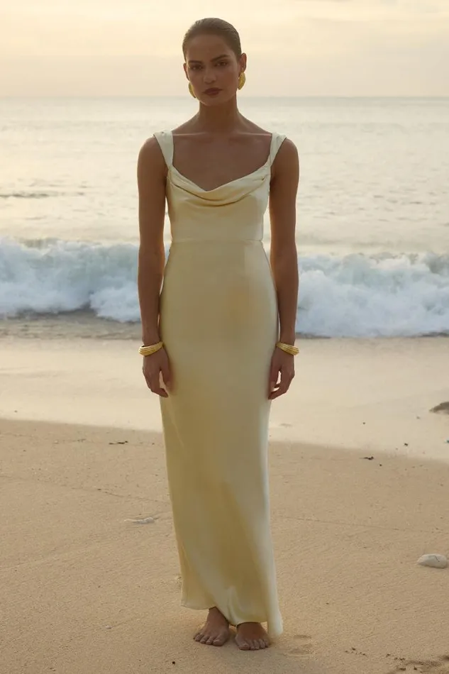 Runaway The Label Bridesmaids Dresses MARGOT MAXI DRESS Lemon 8211 Women
