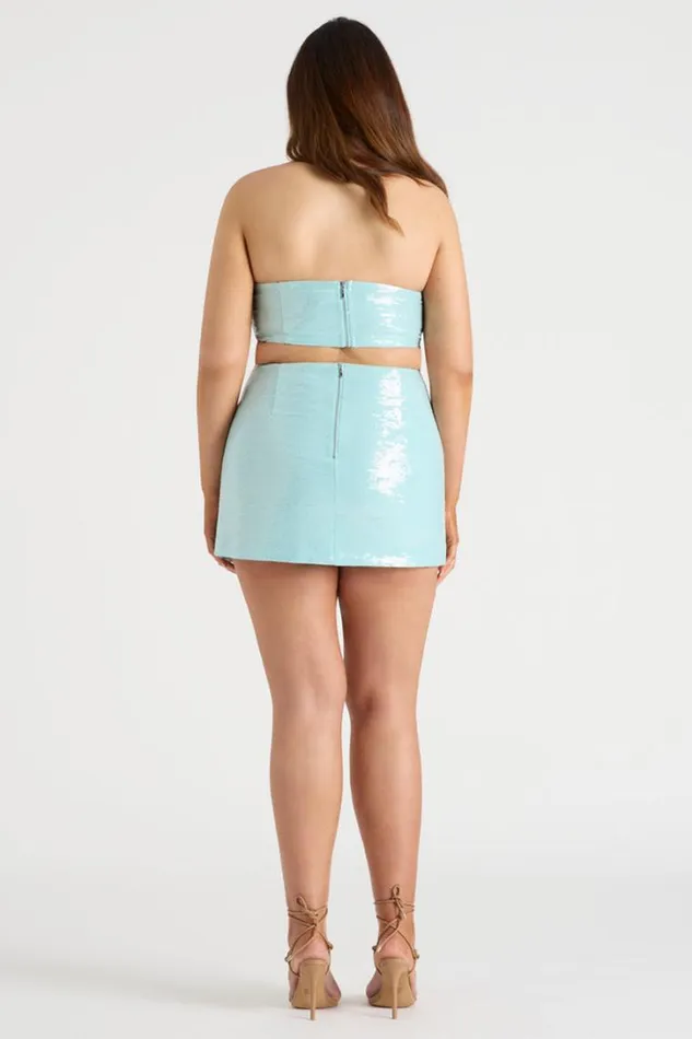 Runaway The Label Crops THE SEQUIN BANDEAU Aqua 8211 Women Runaway The Label Crops THE SEQUIN BANDEAU Aqua 8211 Women