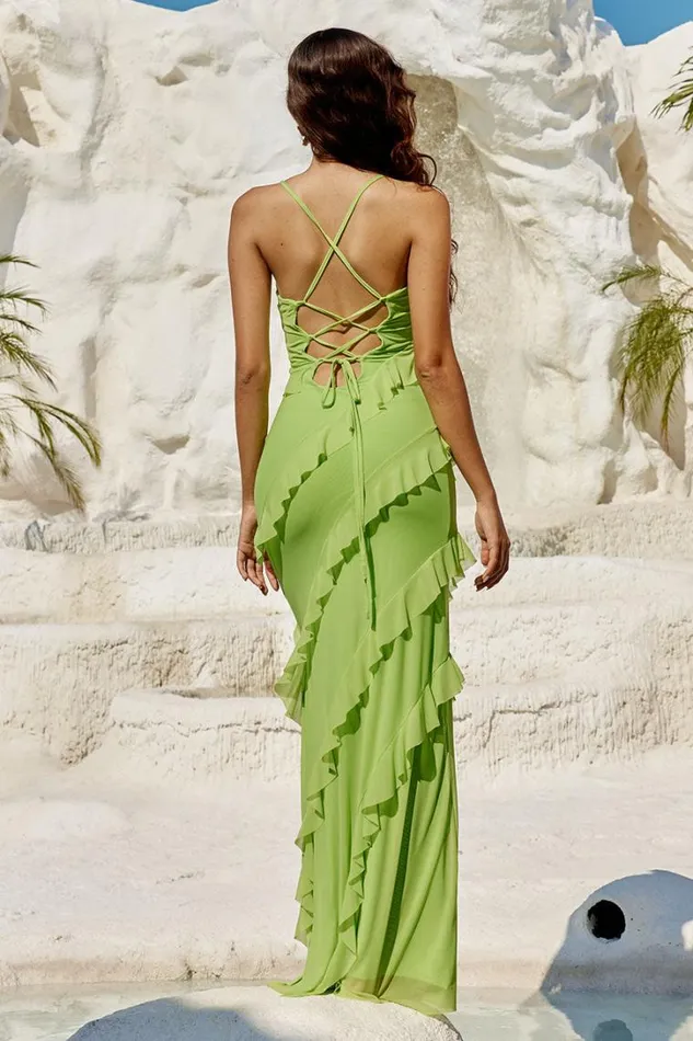 Runaway The Label Maxi Dresses BELOVED MAXI DRESS Lime 8211 Women