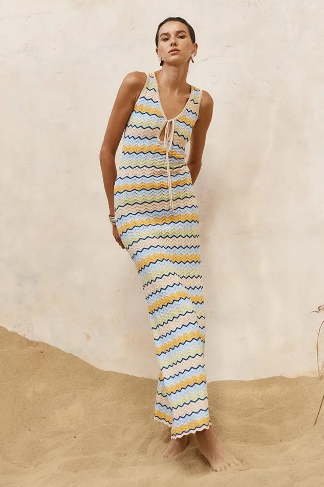 Runaway The Label Maxi Dresses ISABO MAXI DRESS Blue Multi 8211 Women