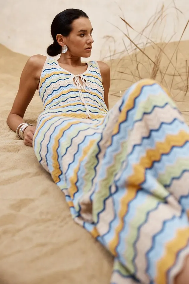 Runaway The Label Maxi Dresses ISABO MAXI DRESS Blue Multi 8211 Women
