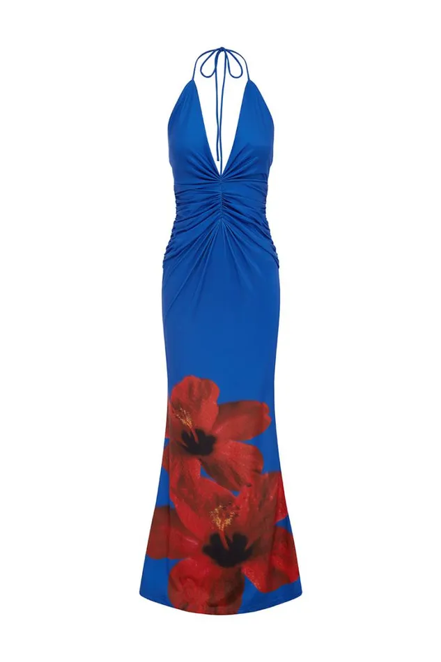 Runaway The Label Maxi Dresses PRIMROSE MAXI DRESS Blue Hibiscus 8211 Women