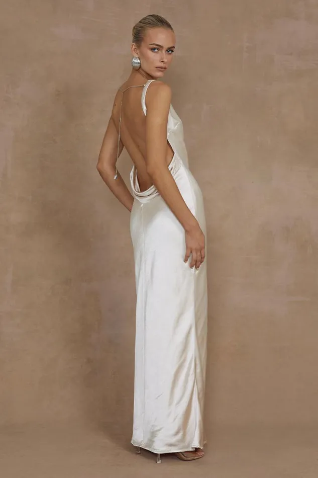 Runaway The Label Maxi Dresses SAMSARA DRESS Champagne 8211 Women