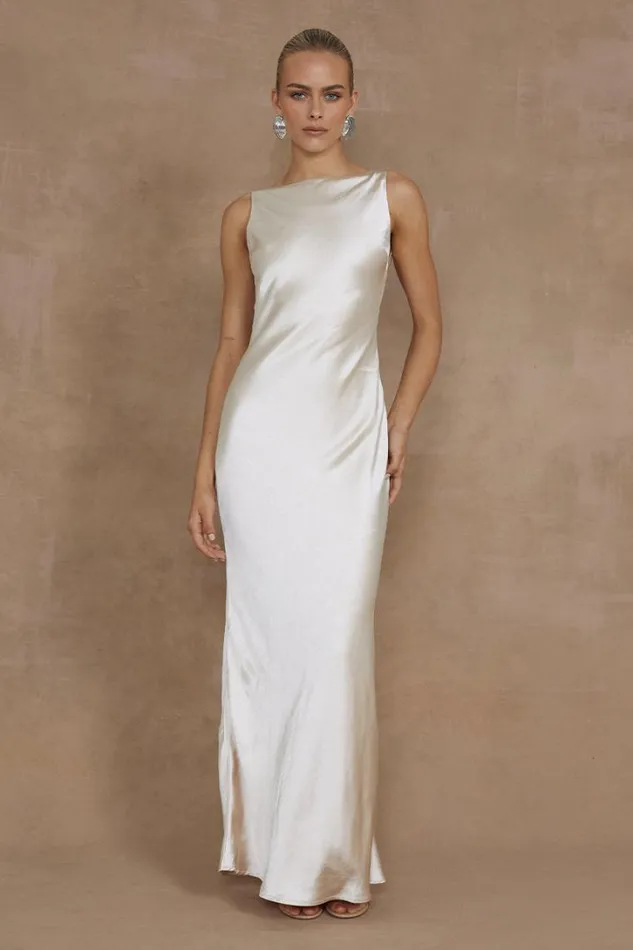 Runaway The Label Maxi Dresses SAMSARA DRESS Champagne 8211 Women