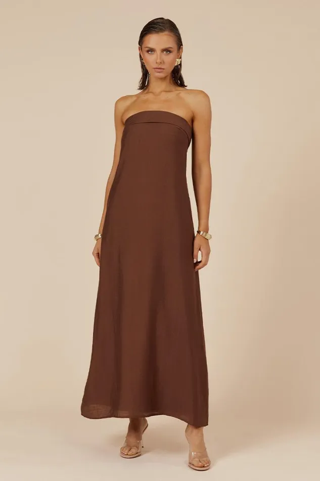Runaway The Label Maxi Dresses SAPHIRA MAXI DRESS Chocolate 8211 Women