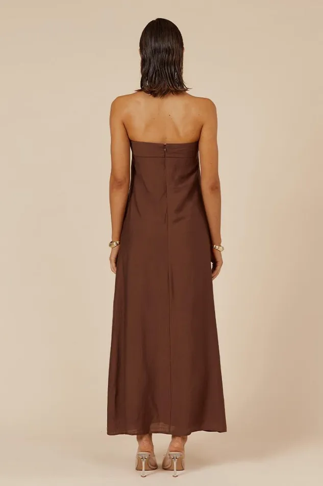 Runaway The Label Maxi Dresses SAPHIRA MAXI DRESS Chocolate 8211 Women