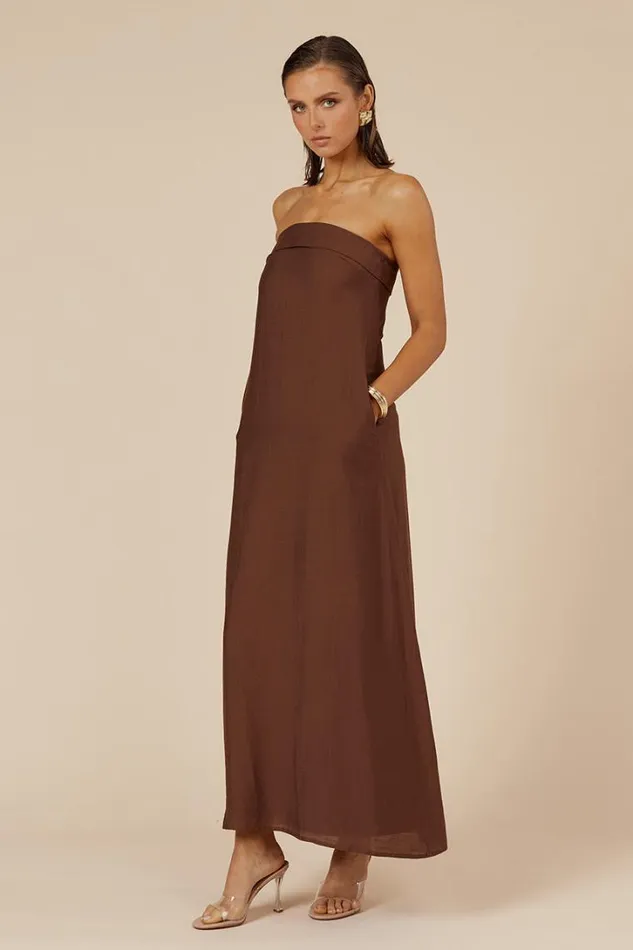 Runaway The Label Maxi Dresses SAPHIRA MAXI DRESS Chocolate 8211 Women