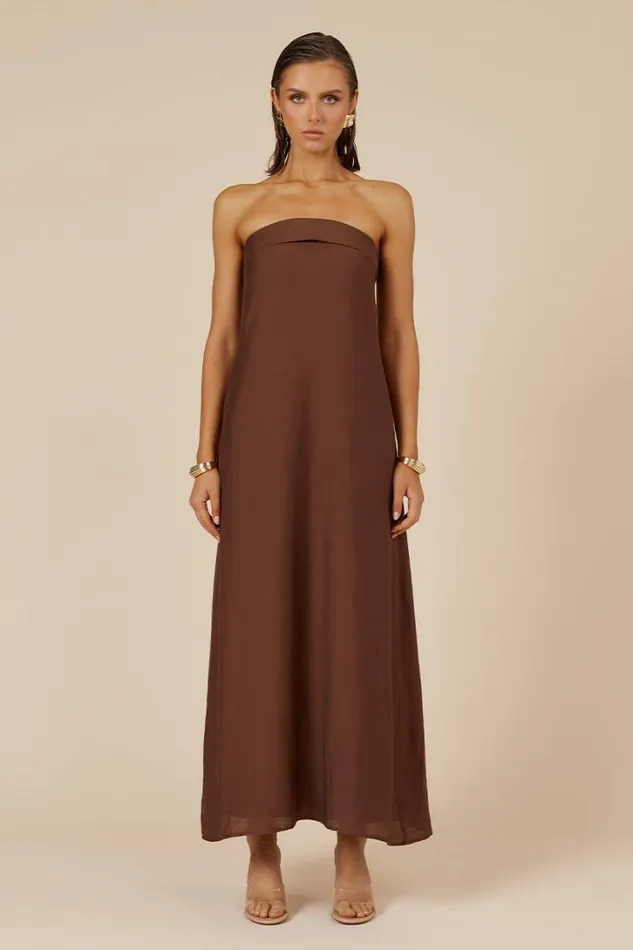 Runaway The Label Maxi Dresses SAPHIRA MAXI DRESS Chocolate 8211 Women