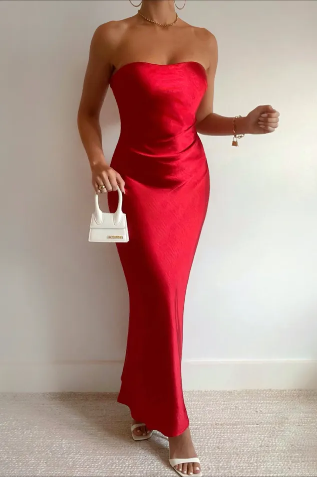 Runaway The Label Midi Dresses KRISTINE DRESS Red 8211 Women