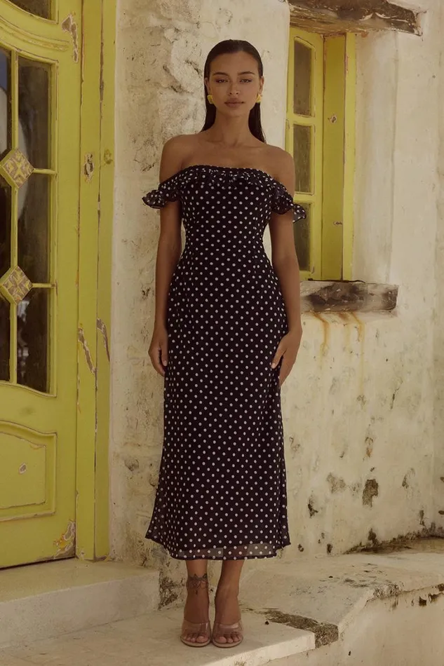 Runaway The Label Midi Dresses LAYANA MIDI DRESS Blackwhite 8211 Women