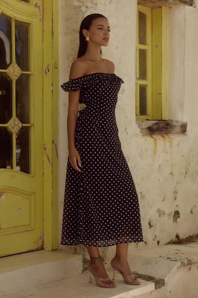 Runaway The Label Midi Dresses LAYANA MIDI DRESS Blackwhite 8211 Women