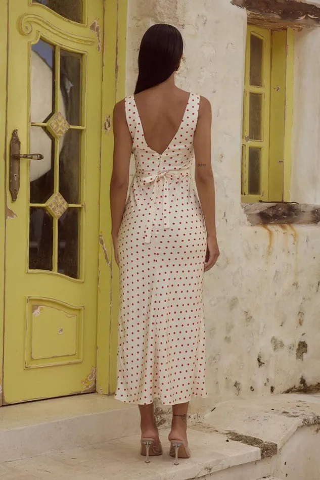 Runaway The Label Midi Dresses LIVI MIDI DRESS Whitered 8211 Women