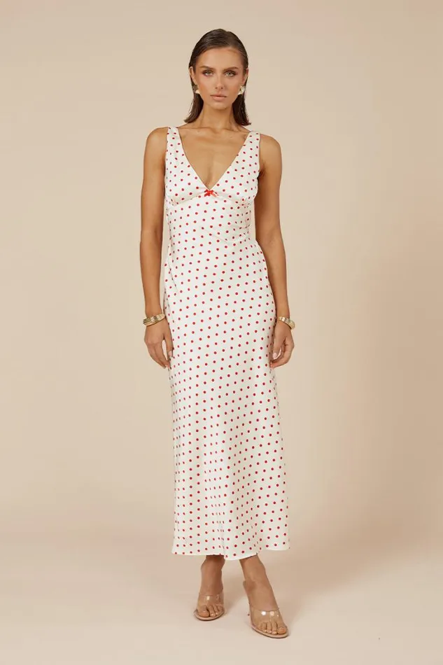 Runaway The Label Midi Dresses LIVI MIDI DRESS Whitered 8211 Women