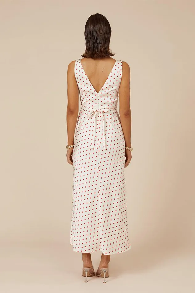 Runaway The Label Midi Dresses LIVI MIDI DRESS Whitered 8211 Women