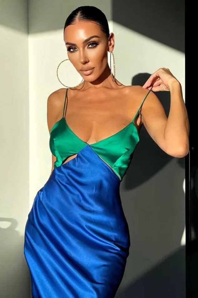 Runaway The Label Midi Dresses Nico Slip Dress Greenroyal 8211 Women Runaway The Label Midi Dresses Nico Slip Dress Greenroyal 8211 Women