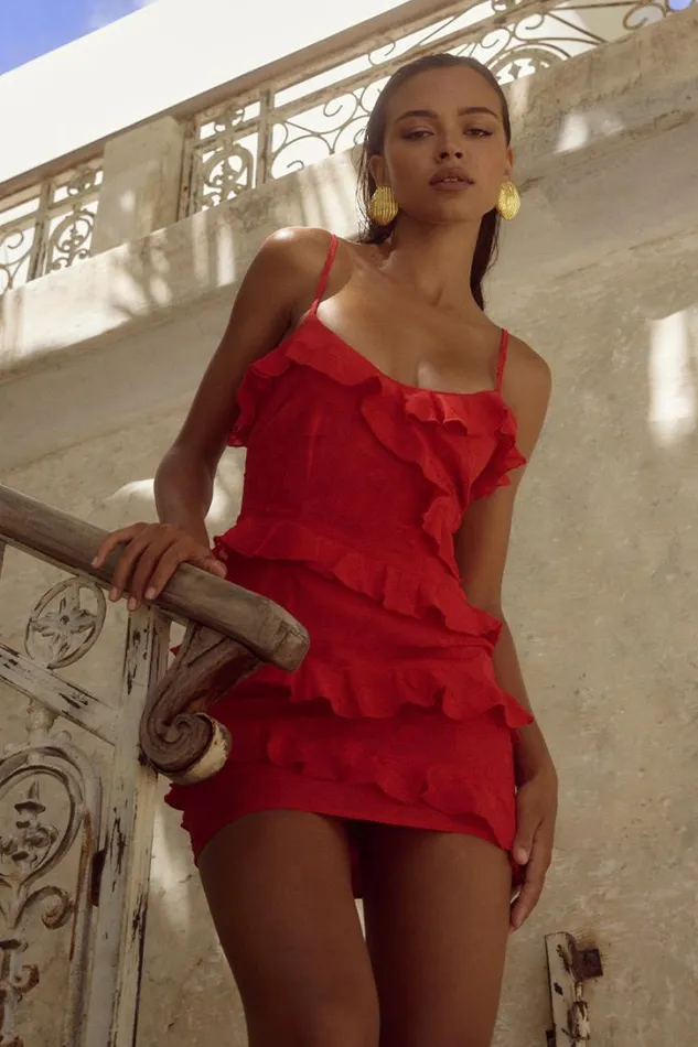 Runaway The Label Mini Dresses AISHA MINI DRESS Red 8211 Women