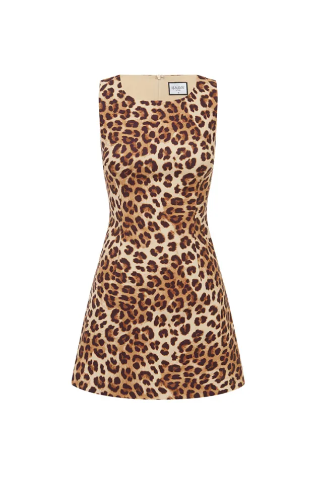 Runaway The Label Mini Dresses LONDON MINI DRESS Leopard 8211 Women