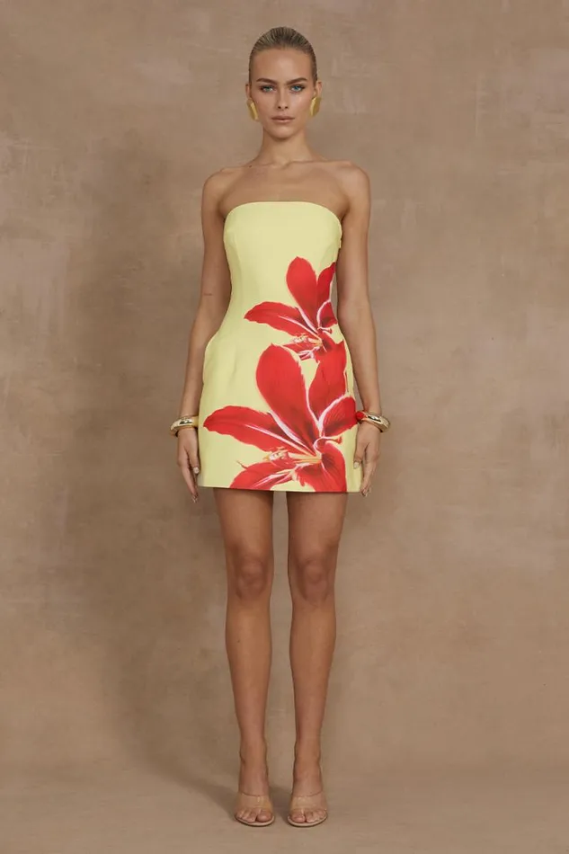 Runaway The Label Mini Dresses PRIMROSE MINI DRESS Yellow Lily 8211 Women