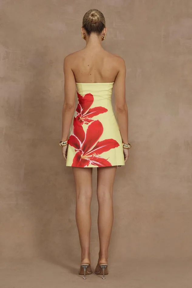 Runaway The Label Mini Dresses PRIMROSE MINI DRESS Yellow Lily 8211 Women