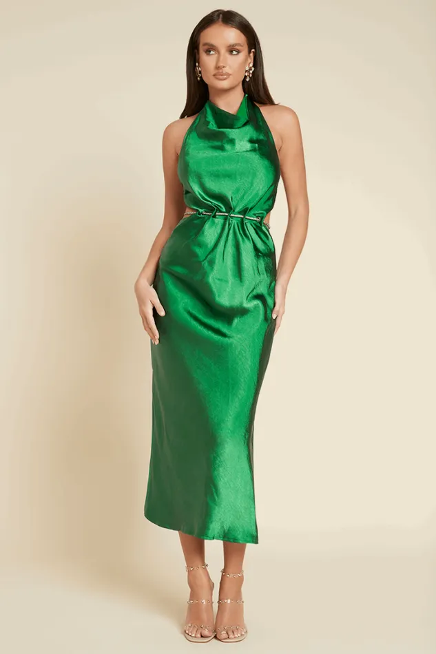 Runaway The Label Race Day Dresses AIDA SLIP DRESS Emerald 8211 Women