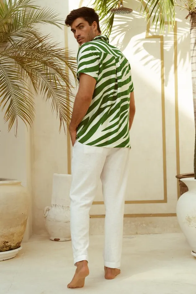 Runaway The Label Shirts ABE SHIRT Khaki Zebra 8211 Men