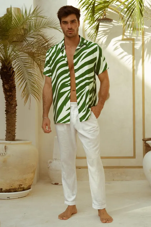 Runaway The Label Shirts ABE SHIRT Khaki Zebra 8211 Men