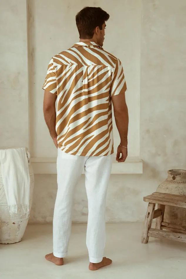Runaway The Label Shirts ABE SHIRT Sand Zebra 8211 Men