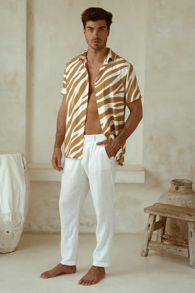 Runaway The Label Shirts ABE SHIRT Sand Zebra 8211 Men