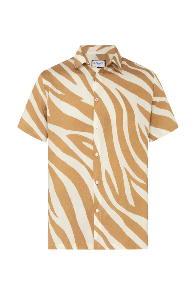Runaway The Label Shirts ABE SHIRT Sand Zebra 8211 Men