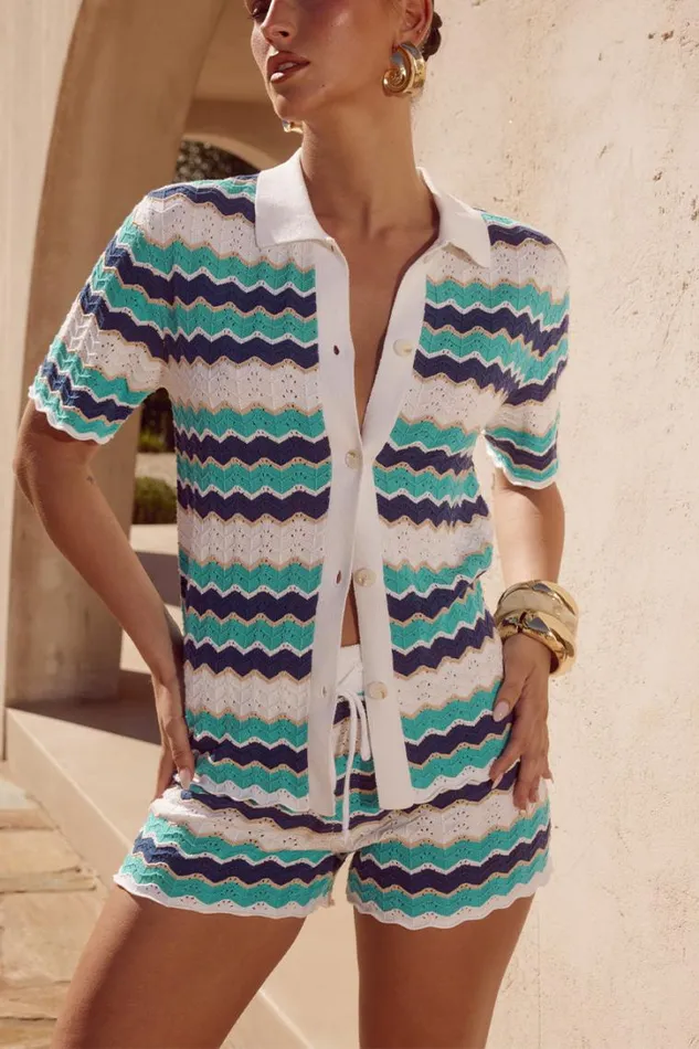 Runaway The Label Shirts and Blouses HUBERT TOP Blue Multi 8211 Women