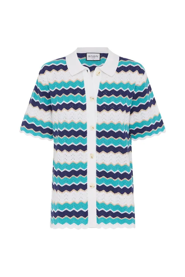 Runaway The Label Shirts and Blouses HUBERT TOP Blue Multi 8211 Women
