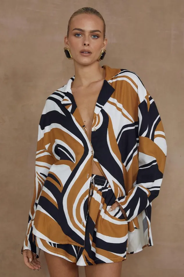 Runaway The Label Shirts and Blouses SOLA SHIRT Pantina Caramel 8211 Women