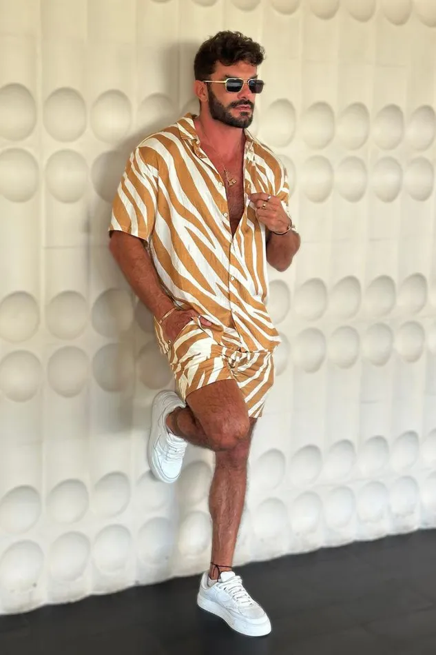 Runaway The Label Shorts ABE SHORT Sand Zebra 8211 Men
