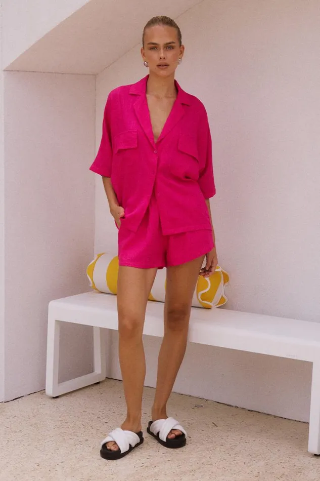 Runaway The Label Summer Sets MONIQUE TOP Hot Pink 8211 Women