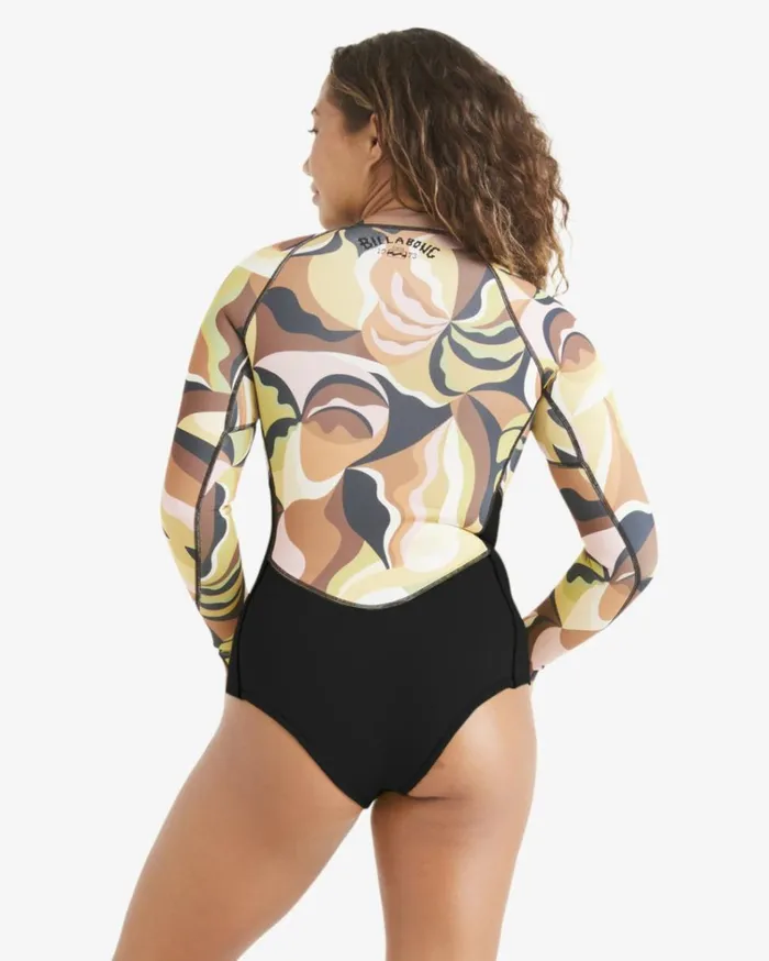 Salty Dayz Long Sleeve Spring Wetsuit Hidden Palms Multi Women Billabong Billabong Surf Capsule