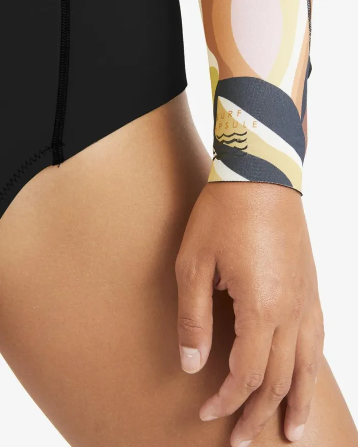 Salty Dayz Long Sleeve Spring Wetsuit Hidden Palms Multi Women Billabong Billabong Surf Capsule