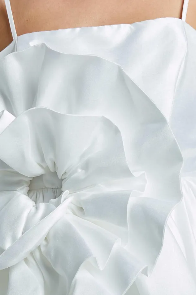 Seana Mini Dress 8211 Sculptural Flower Dress In White Women Showpo Dresses