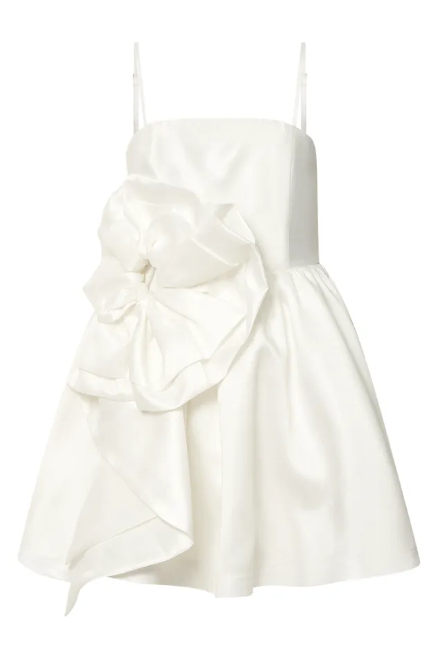 Seana Mini Dress 8211 Sculptural Flower Dress In White Women Showpo Dresses