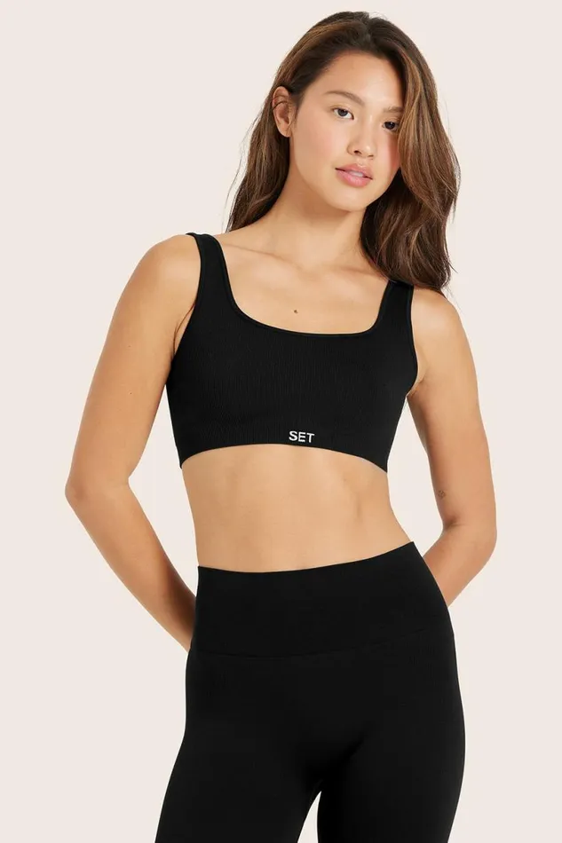 SET ACTIVE Activewear SCULPTFLEX POWER BOX CUT BRA 8211 ONYX 8211 Women
