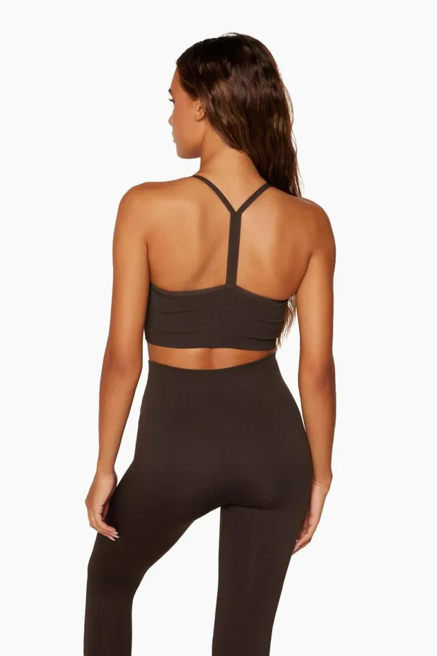 SET ACTIVE Activewear SCULPTFLEX POWER RIBBED V BRA 8211 ESPRESSO 8211 Women