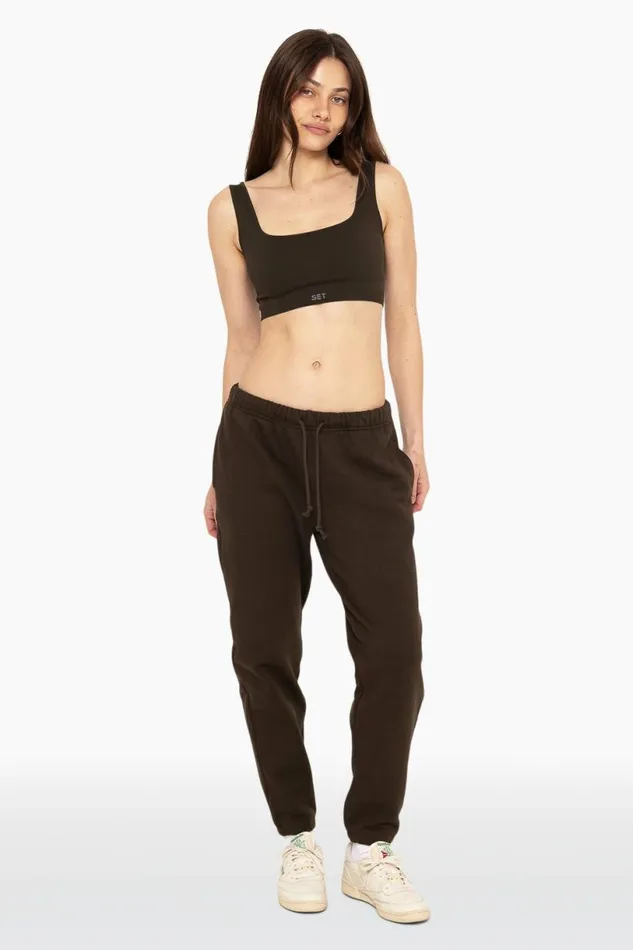 SET ACTIVE Bottoms HEAVYWEIGHT SWEATS DRAWSTRING SWEATPANTS 8211 ESPRESSO 8211 Women