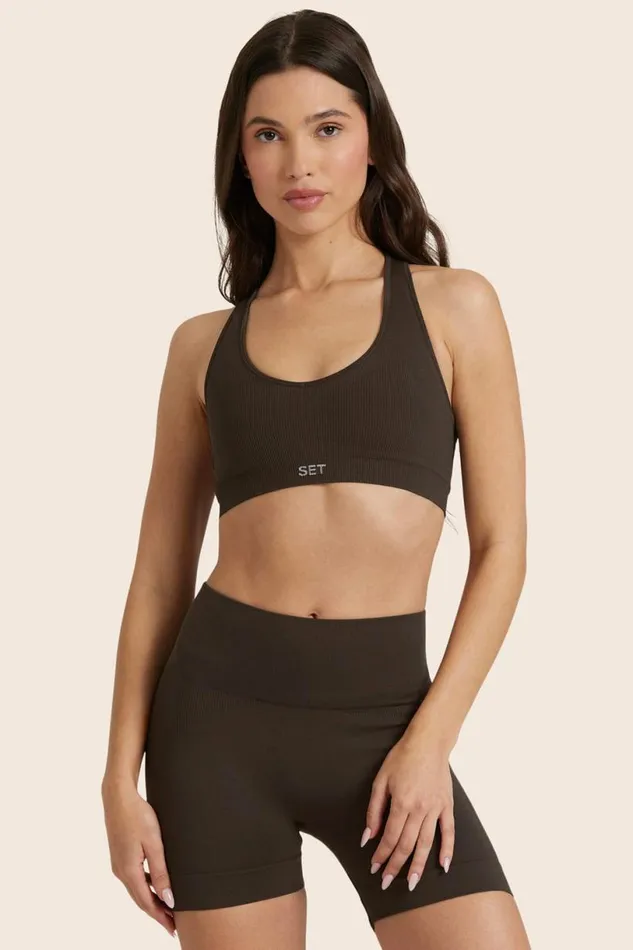 SET ACTIVE Bras Tops SCULPTFLEX POWER RACER BRA 8211 ESPRESSO 8211 Women