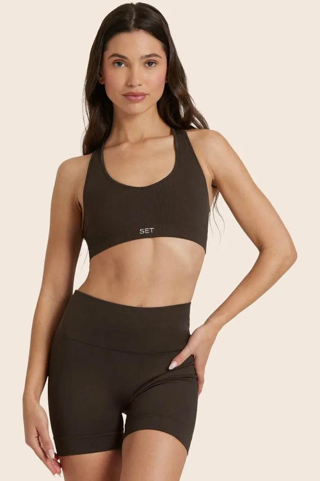 SET ACTIVE Bras Tops SCULPTFLEX POWER RACER BRA 8211 ESPRESSO 8211 Women
