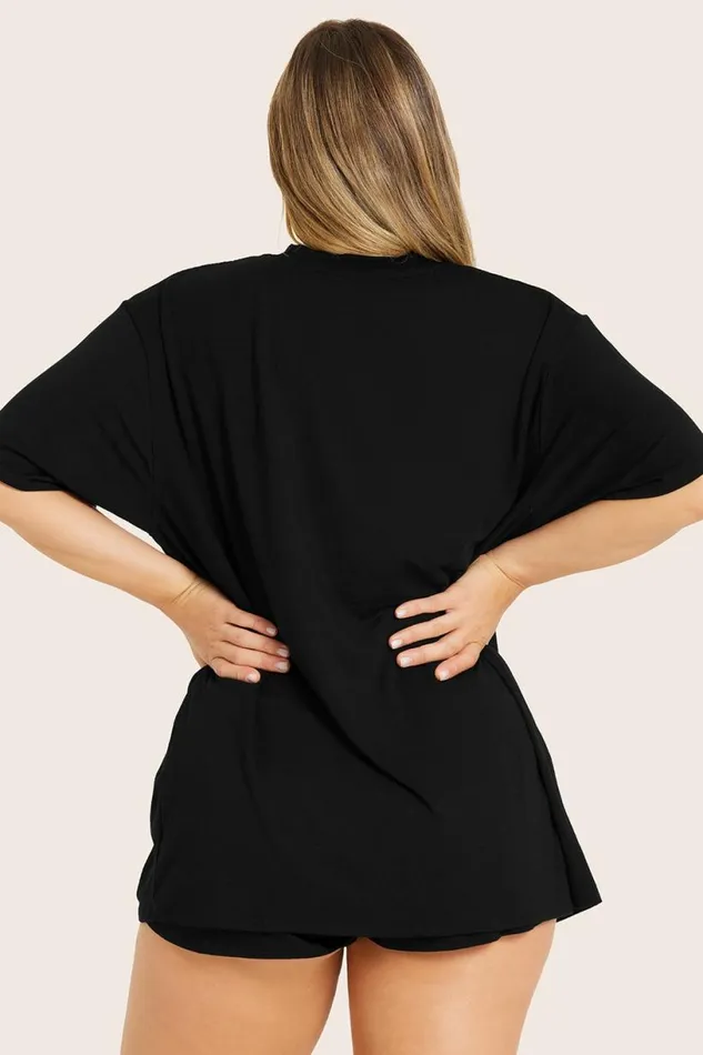 SET ACTIVE Lounge SET SLEEP OVERSIZED BOYFRIEND SLEEP TEE 8211 ONYX 8211 Women
