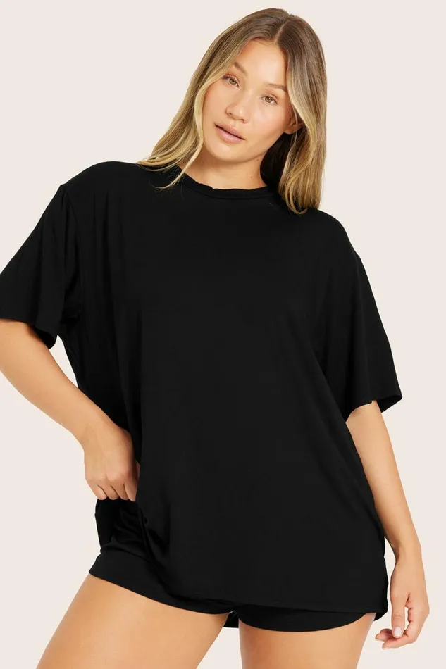 SET ACTIVE Lounge SET SLEEP OVERSIZED BOYFRIEND SLEEP TEE 8211 ONYX 8211 Women