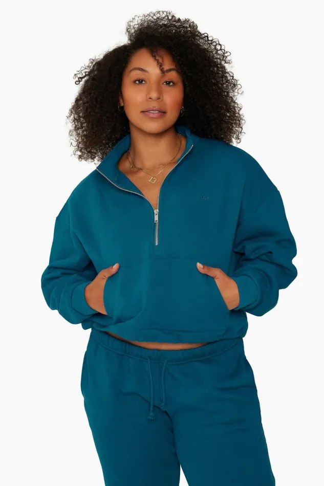 SET ACTIVE Sweats HEAVYWEIGHT SWEATS HALF ZIP 8211 COVE 8211 Women