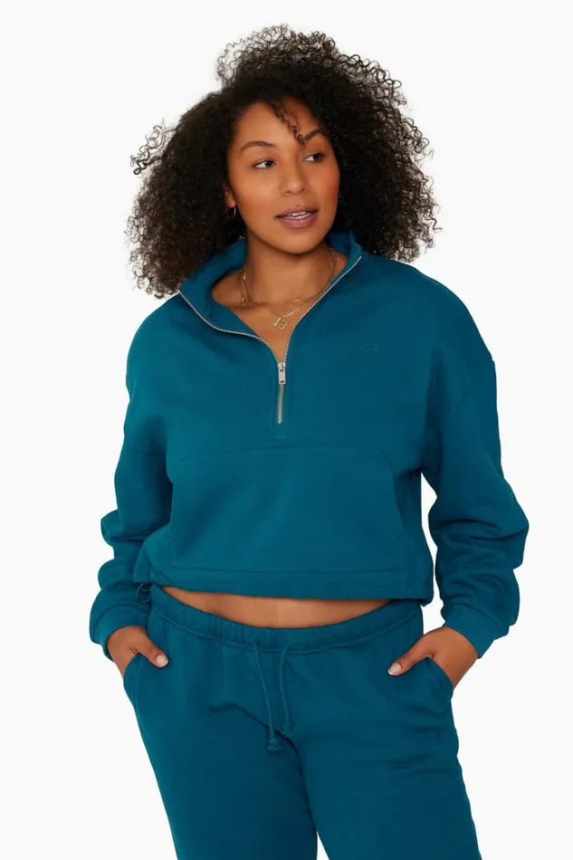 SET ACTIVE Sweats HEAVYWEIGHT SWEATS HALF ZIP 8211 COVE 8211 Women