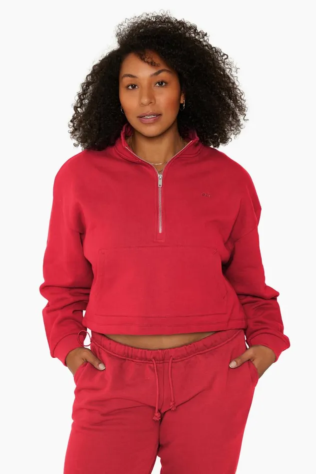 SET ACTIVE Sweats HEAVYWEIGHT SWEATS HALF ZIP 8211 SPICY 8211 Women