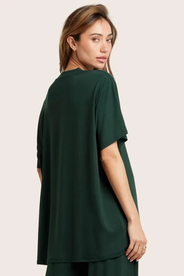 SET ACTIVE Tops Tanks Tees SLEEP JERSEY OVERSIZED BOYFRIEND SLEEP TEE 8211 ABYSS 8211 Women